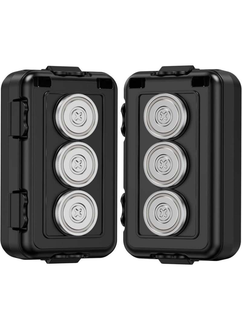 صندوق المفتاح المغناطيسي ، إخفاء مفتاح مفتاح السيارة المغناطيسي حامل المفتاح إخفاء المفتاح ، حامل المفتاح المخفي للماء حالة مفتاح السيارة للسفر في الهواء الطلق ، صندوق المفتاح المغناطيسي للسيارات تحت (2 ، أسود) - Image 1